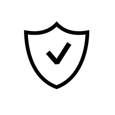 İşaretli bir kalkan, bir koruma sembolü. Vektör illüstrasyonu