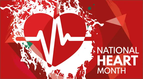 Ulusal Kalp Ayı - afiş, vektör illüstrasyonu. 