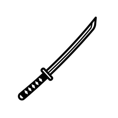 Kılıcın resmi, Katana. Vektör illüstrasyonu