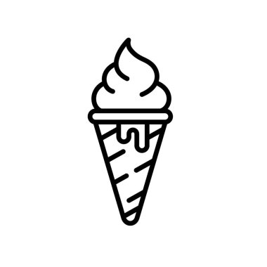 Dondurma külahı - vektör simgesi. Vektör illüstrasyonu