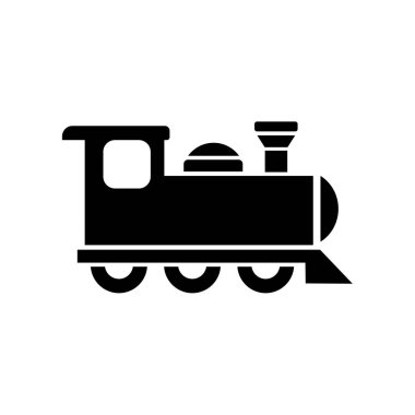 Lokomotif oyuncağı, tren vektör simgesi. Vektör illüstrasyonu