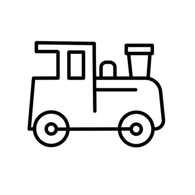 Lokomotif oyuncağı, tren vektör simgesi. Vektör illüstrasyonu