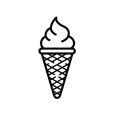 Dondurma külahı - vektör simgesi. Vektör illüstrasyonu