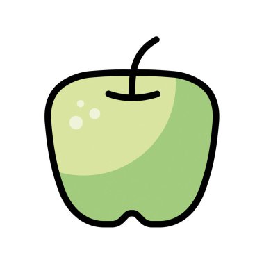 elma vektör simgesi. Vektör illüstrasyonu