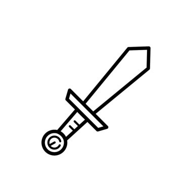 Ortaçağ kılıcı - vektör ikonu. Vektör illüstrasyonu