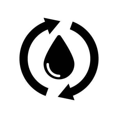 Su kurtarma, geri dönüşüm, vektör simgesi. Vektör illüstrasyonu