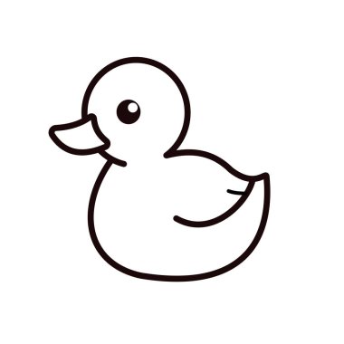 plastik ördek - vektör simgesi. Vektör illüstrasyonu