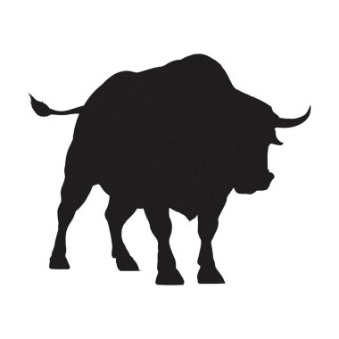 Bir boğanın silueti. Vektör illüstrasyonu