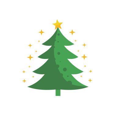 Yeşil Noel ağacı - vektör çizim. 