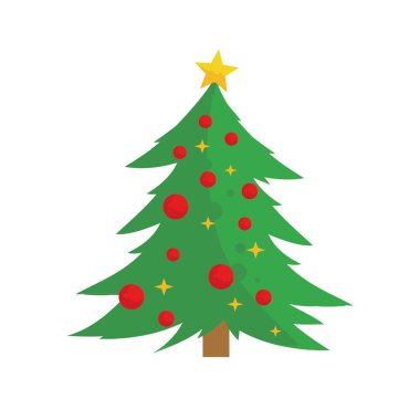 Yeşil Noel ağacı - vektör çizim. 