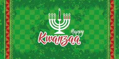 Mutlu Kwanzaa bayrağı. Vektör illüstrasyonu