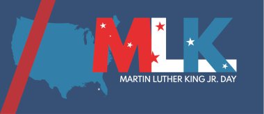 Mkl Jr. günü. MArtin Luter King Jr. Sancak. Vektör illüstrasyonu