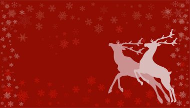 Ren geyikleriyle yılbaşı geçmişi. Vektör illüstrasyonu