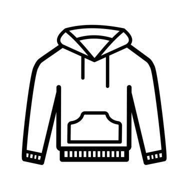 Kapüşonlu - vektör ikonu. Vektör illüstrasyonu