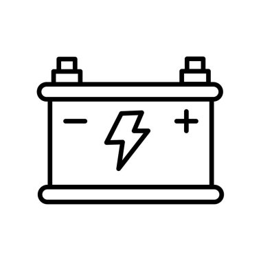 Pil, araba aküsü, vektör simgesi. Vektör illüstrasyonu