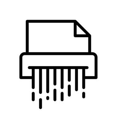 Öğütücü, belge imha - vektör simgesi. Vektör illüstrasyonu