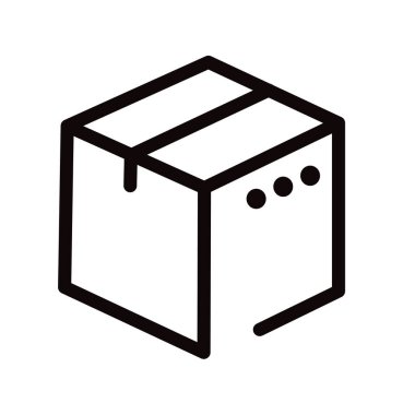 Posta paketi, kargo, kutu - vektör simgesi. Vektör illüstrasyonu