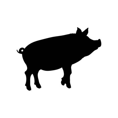 Domuz silueti - basit vektör çizimi . 