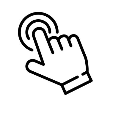 Parmak dokunuşuyla ikon vektörüne bas. Vektör illüstrasyonu