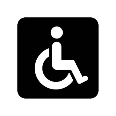Engelli işareti, tekerlekli sandalye sembolü - vektör simgesi. Vektör illüstrasyonu