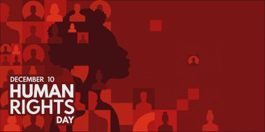 Human Rights Day on December 10th, banner, illustration, vector background . Vector illustration clipart