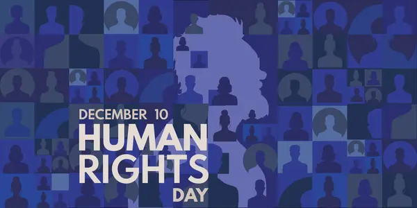 10 Aralık İnsan Hakları Günü, afiş, illüstrasyon, vektör geçmişi. Vektör illüstrasyonu