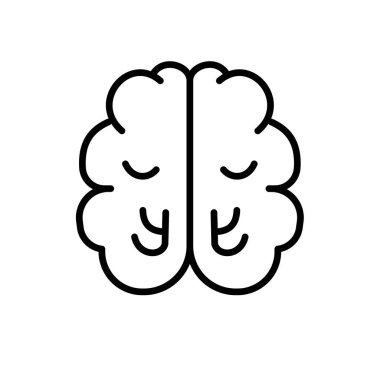 İnsan beyin ikonu - vektör. Vektör illüstrasyonu