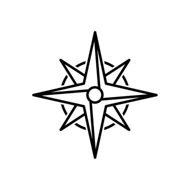 Pusula gül dünya yönüne. Vektör illüstrasyonu