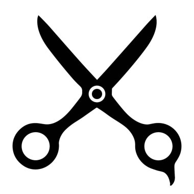 Beyaz arka planda izole edilmiş makas. Vektör illüstrasyonu