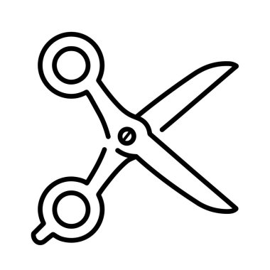 Beyaz arka planda izole edilmiş makas. Vektör illüstrasyonu