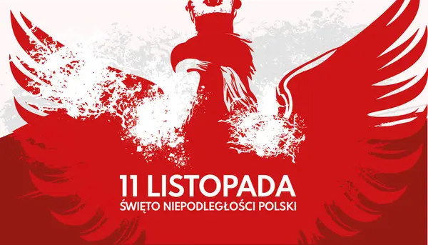 11 Kasım, Polonya Bağımsızlık Günü - bayrak, vektör illüstrasyonu. 