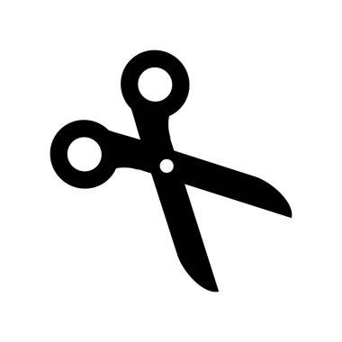 Beyaz arka planda izole edilmiş makas. Vektör illüstrasyonu