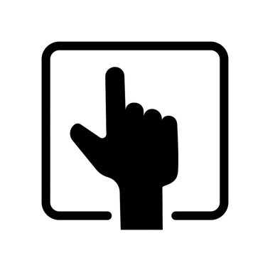 Parmak dokunuşuyla ikon vektörüne bas. Vektör illüstrasyonu