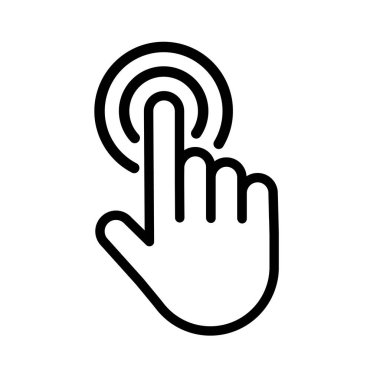 Parmak dokunuşuyla ikon vektörüne bas. Vektör illüstrasyonu