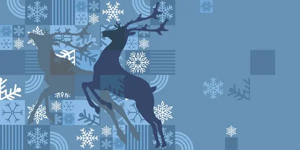 Ren geyiğiyle Noel arkaplanı - vektör çizimi . 