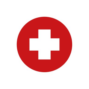 Tıbbi haç sembolü, Tıbbi ikon. Vektör illüstrasyonu