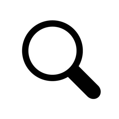 Büyüteç arama - vektör simgesi. Vektör illüstrasyonu