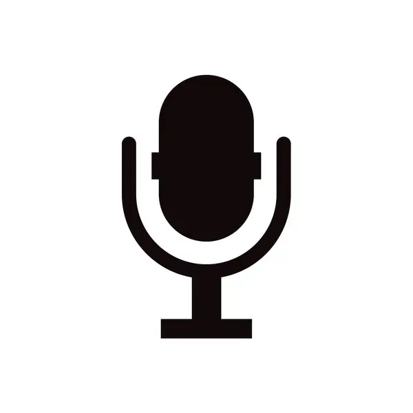 Mikrofon basit bir vektör simgesi. Vektör illüstrasyonu