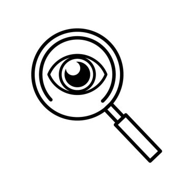 Büyüteç arama - vektör simgesi. Vektör illüstrasyonu