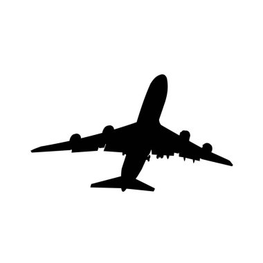 Yolcu uçağı silueti. Vektör illüstrasyonu