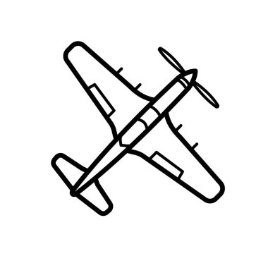 Askeri uçak ikonu vektörü. Vektör illüstrasyonu