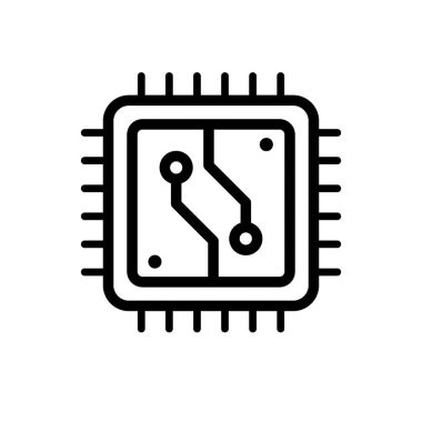 İşlemci, işlemci - vektör simgesi. Vektör illüstrasyonu