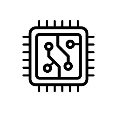 İşlemci, işlemci - vektör simgesi. Vektör illüstrasyonu