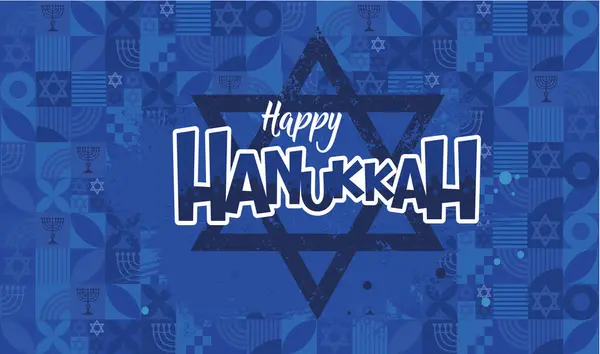 Mutlu Hanuka bayrağı Vektör illüstrasyonları