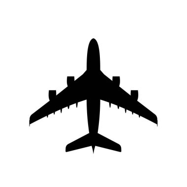 Uçağın silueti. Vektör illüstrasyonu