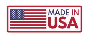 Amerika 'da üretildi. Tanımlama, logo, imza - vektör illüstrasyonu . 