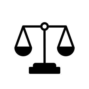 Adalet terazisi - vektör simgesi. Vektör illüstrasyonu
