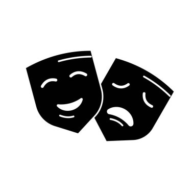 Tiyatro, tiyatro maskeleri - vektör simgesi .