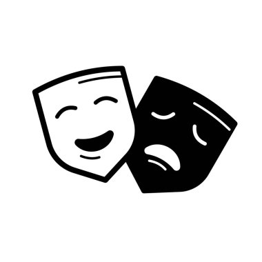 Tiyatro, tiyatro maskeleri - vektör simgesi .