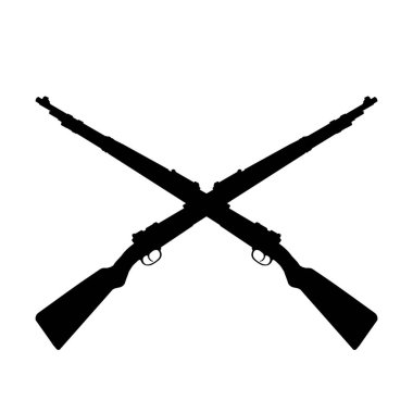 İki çapraz tüfek. Vektör illüstrasyonu